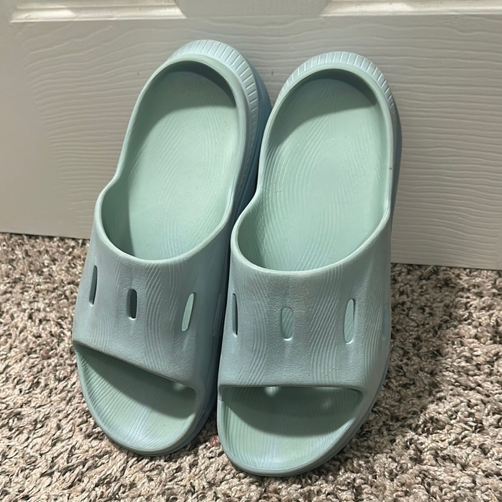 Hoka Light Blue Slide Sandals